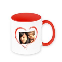 Hrnek červený vnitřek a ucho