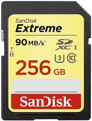 SanDisk SDXC 256GB Extreme 90MB/s, UHS-I, Class 10/U3