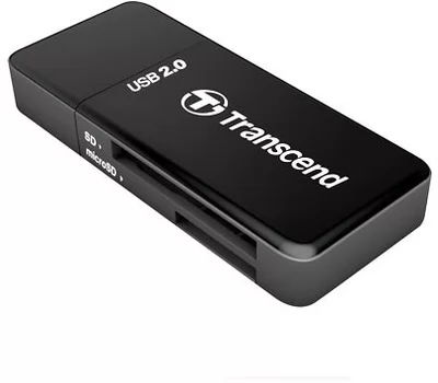 Transcend USB 2.0 SD/SDHC Card Reader - black