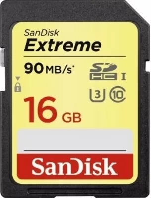 SanDisk SDHC 16GB Extreme 90MB/s, UHS-I, Class 10/U3