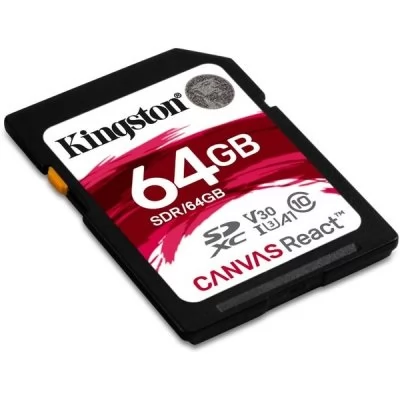 KINGSTON SDXC Canvas React 64GB 100R/80W