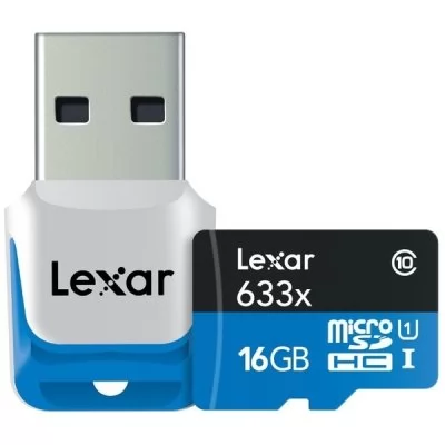 LEXAR microSDHC 16GB 633x s adapterem