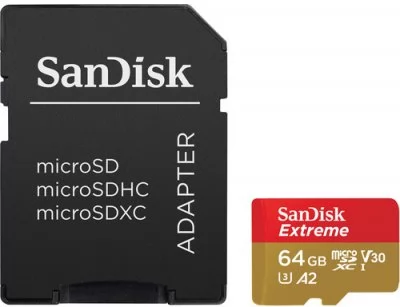 SANDISK Extreme MicroSDXC Card 64GB R160mb/s W60mb/s 