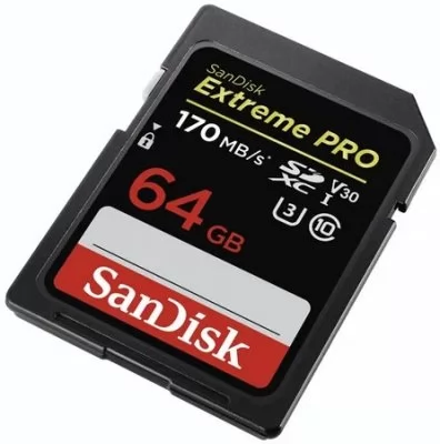 SanDisk Extreme Pro SDXC 64 GB 170 MB/s C10 V30 UHS-I U3