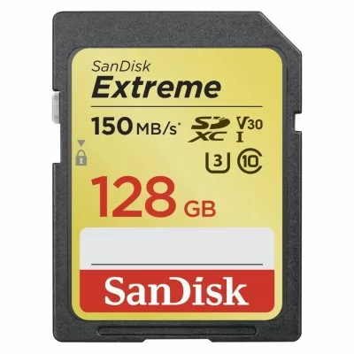 SanDisk Extreme SDXC Card 128 GB 150 MB/s C10 V30 UHS-I U3 