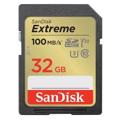 SanDisk Extreme 32 GB Memory Card up to 100 MB/s, UHS-I, Class 10, U3, V30