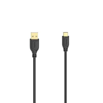 Hama USB-C 2.0 kabel typ A-C 0,75 m, Flexi-Slim černý