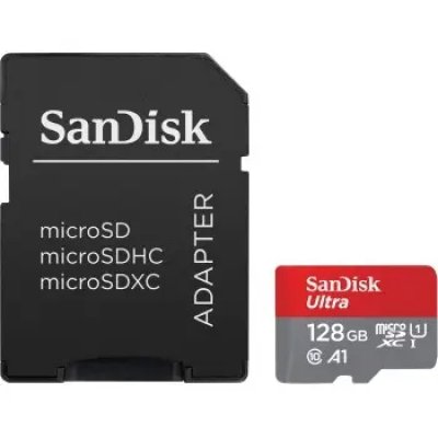 SanDisk Ultra microSDXC 128 GB   SD Adapter 140 MB/s A1 Class 10 UHS-I