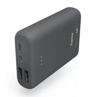 Hama Supreme 10HD, powerbank, 10000 mAh, 3 A, 3 výstupy: 1x USB-C, 2x USB-A