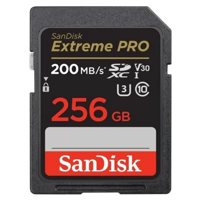 SanDisk Extreme PRO 256GB SDXC Memory Card 200MB/s - 140MB/s, UHS-I, Class 10, U3, V30