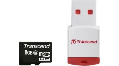 TRANSCEND 8GB microSDHC (Class 10) (s USB adaptérem)