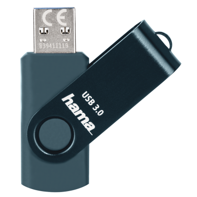 Hama USB 3.0 Flash Drive Rotate, 64 GB, 70 MB/s, petrolejová modrá