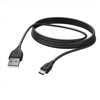 Hama micro USB kabel, 3 m, černý