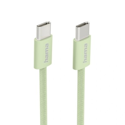 Hama USB-C 2.0 kabel Fabric, 1m, opletený, zelený