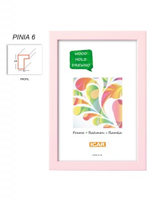 ICAR rámeček dřevěný PINIA 15x21cm růžový