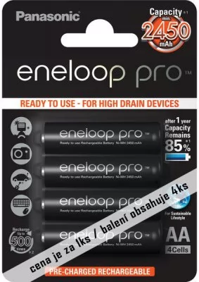 Panasonic Eneloop AA 2450 mAh 1ks