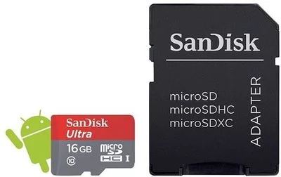 SanDisk MicroSDHC 16GB 80MB/s Class 10 + adaptér